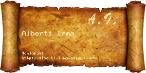Alberti Irma névjegykártya